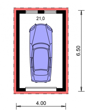 Mirror image | Floor plan of ground floor - GARÁŽ 1